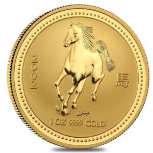 2002 1 oz year of the horse gold coin perth mint lunar series i.jpg