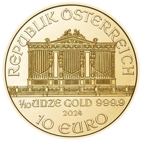 gau24phil 010 2024 1 10 oz gold philharmonic reverse 1 .jpg gau24phil 010 2024 1 10 oz gold philharmonic reverse 1 .jpg