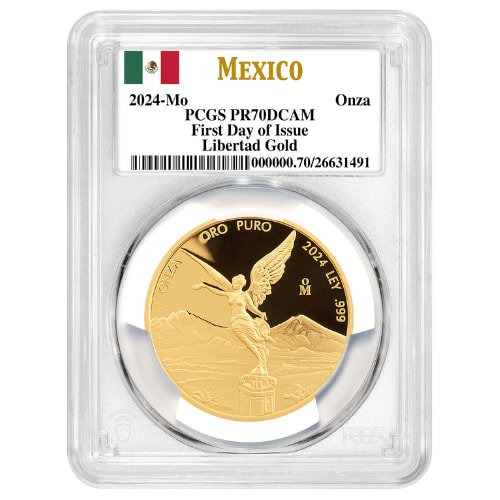 gmx24libertadpcgspr70fdoi 1p 2024 mx gold libertad pcgs pr 70 first day of issue 1 oz proof obverse.jpg