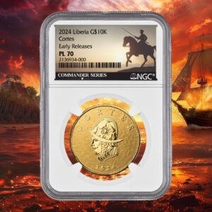 gsc24cortesngcms70 1 2024 sc gold commander series cortes ngc ms 70 1 oz coin obv.jpg