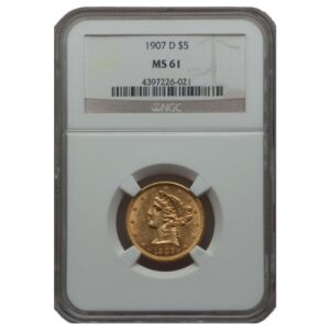 gus5liberty1907dngcms61 02419 1907 d us gold liberty half eagle 5 coin ngc ms 61 front.jpg