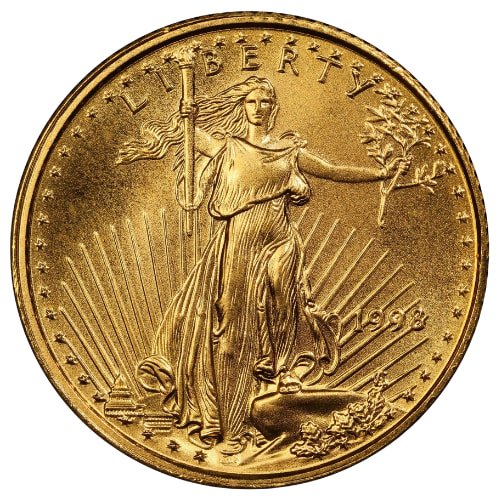 gus98age 010 1998 us gold eagle 1 10 oz coin obverse.jpg gus98age 010 1998 us gold eagle 1 10 oz coin obverse.jpg