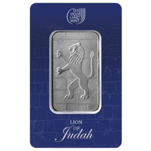shllionjudahbar 1 holy land mint silver lion of judah 1 oz bar in assay frontcard.jpg