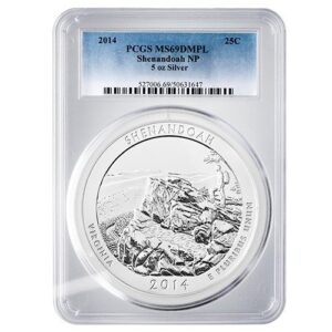 sus14atbshenpcgsms69dmpl 5 2014 us silver atb shenandoah pcgs ms 69 dmpl 5 oz coin front.jpg