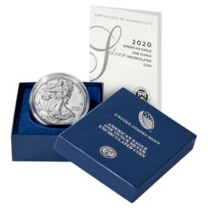 sus20asew 1b 2020 w us silver eagle 1 oz burnished coin w box and coa box 1.jpg