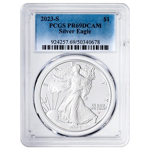 sus23asespcgspr69 1p 2023 s us silver eagle pcgs pr 69 1 oz proof obverse.jpg sus23asespcgspr69 1p 2023 s us silver eagle pcgs pr 69 1 oz proof obverse.jpg