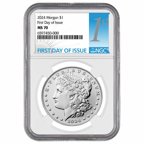 sus24morgdollngcms70fdoi 0859 2024 us silver morgan dollar ngc ms 70 first day of issue coin obverse.jpg sus24morgdollngcms70fdoi 0859 2024 us silver morgan dollar ngc ms 70 first day of issue coin obverse.jpg