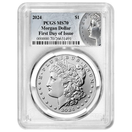 sus24morgdollpcgsms70fdoimorgan 0859 2024 us silver morgan dollar pcgs ms 70 first day of issue coin morgan dollar label obverse.jpg