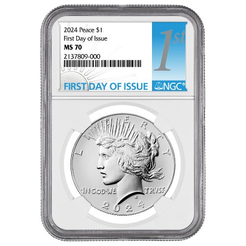 sus24peacedollngcms70fdoi 0859 2024 us silver peace dollar ngc ms 70 first day of issue coin obverse 1.jpg