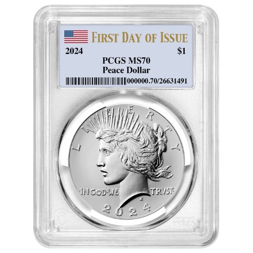 sus24peacedollpcgsms70fdoi 0859 2024 us silver peace dollar pcgs ms 70 first day of issue coin obverse.jpg