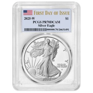 sus25asewpcgspr70fdoi 1p 2025 w us silver eagle pcgs pr 70 first day of issue 1 oz proof obverse.jpg