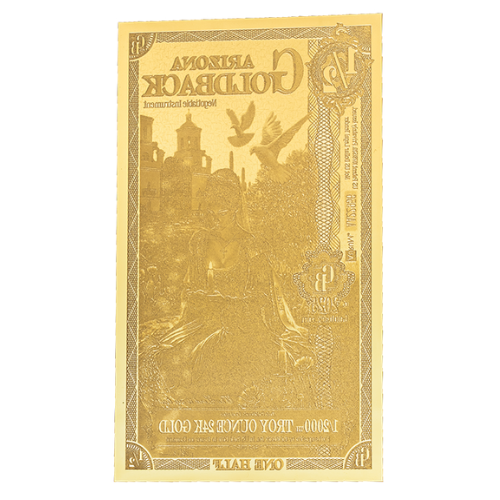 zaunotearizona 0005 gold aurum 24k arizona 1 2 goldback note reverse.png zaunotearizona 0005 gold aurum 24k arizona 1 2 goldback note reverse.png